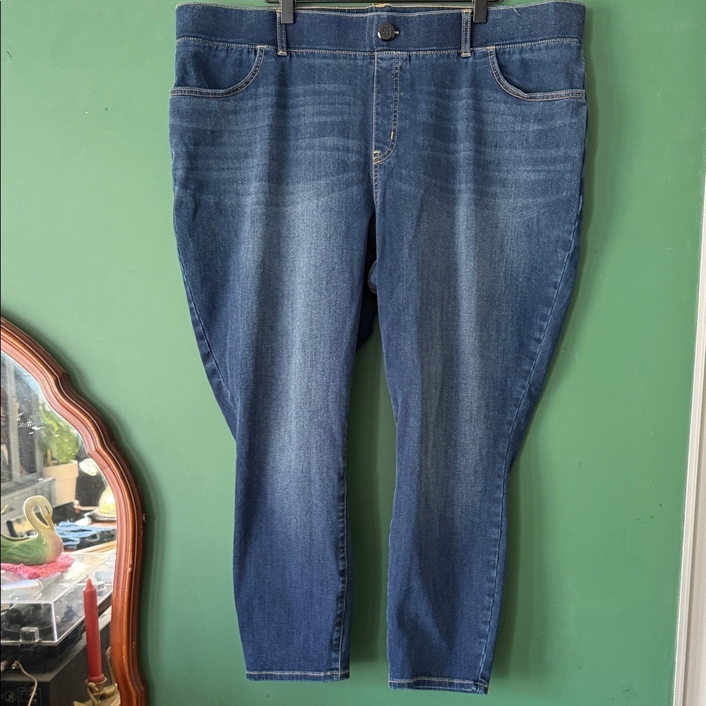 Betabrand Women's 2X Petite Skinny Yoga Jeans - Classic Blue Stretch